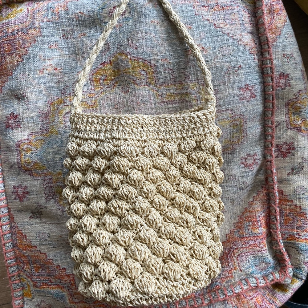 Summer woven bucket purse